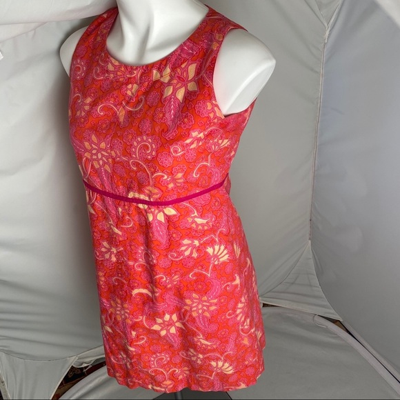 Tibi Hyland pink and orange floral vintage sleeveless shift dress - Picture 2 of 8